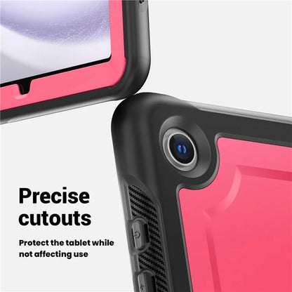For Samsung Galaxy Tab A9+ SM-X210 / X216 / X218 Case Kickstand PC+TPU Tablet Cover with Strap, Pencil Holder