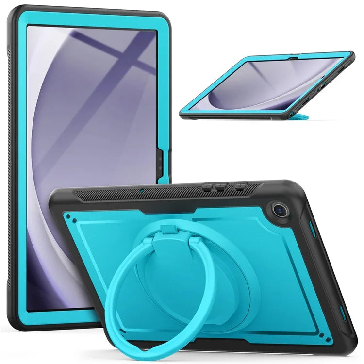 For Samsung Galaxy Tab A9+ SM-X210 / X216 / X218 Case Kickstand PC+TPU Tablet Cover with Strap, Pencil Holder