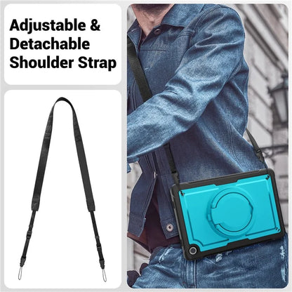 For Samsung Galaxy Tab A9+ SM-X210 / X216 / X218 Case Kickstand PC+TPU Tablet Cover with Strap, Pencil Holder