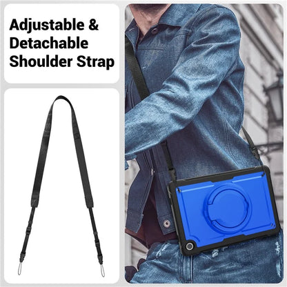 For Samsung Galaxy Tab A9+ SM-X210 / X216 / X218 Case Kickstand PC+TPU Tablet Cover with Strap, Pencil Holder