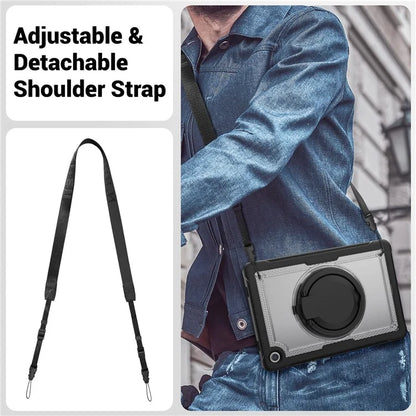 For Samsung Galaxy Tab A9+ SM-X210 / X216 / X218 Case Kickstand PC+TPU Tablet Cover with Strap, Pencil Holder