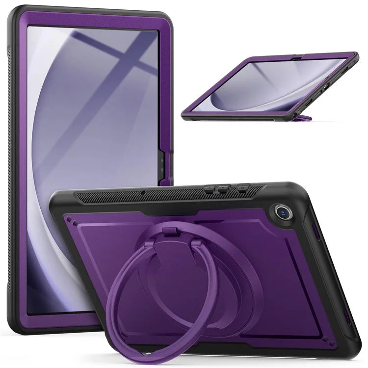 For Samsung Galaxy Tab A9+ SM-X210 / X216 / X218 Case Kickstand PC+TPU Tablet Cover with Strap, Pencil Holder