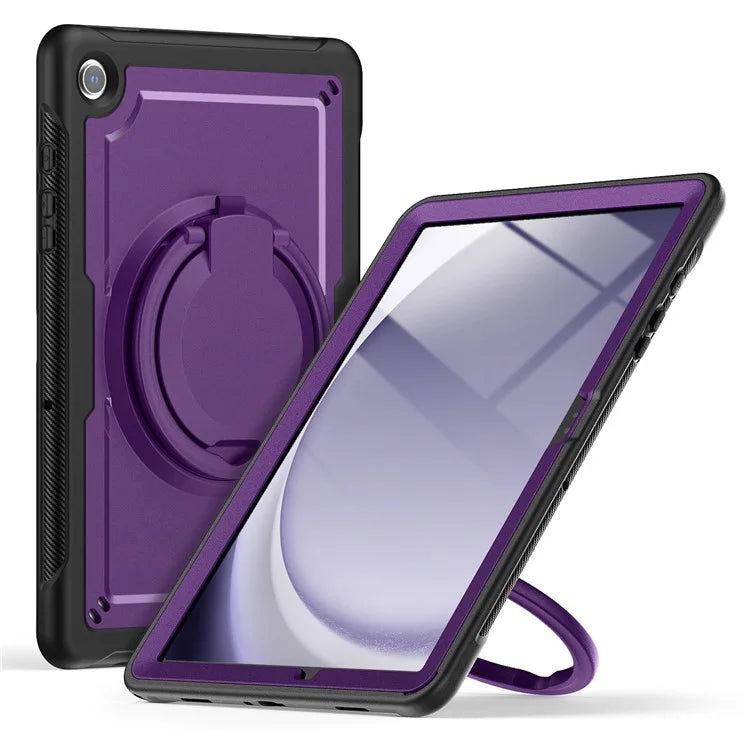 For Samsung Galaxy Tab A9+ SM-X210 / X216 / X218 Case Kickstand PC+TPU Tablet Cover with Strap, Pencil Holder
