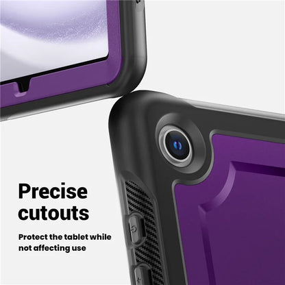 For Samsung Galaxy Tab A9+ SM-X210 / X216 / X218 Case Kickstand PC+TPU Tablet Cover with Strap, Pencil Holder