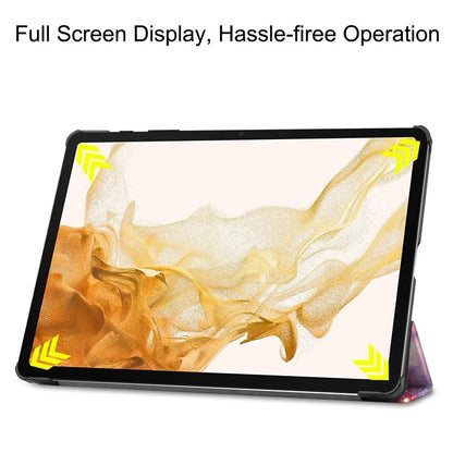 For Samsung Galaxy Tab S10+ Case Pattern Print Leather Stand Tablet Cover