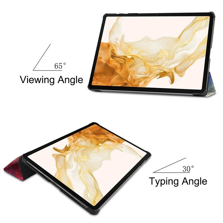 For Samsung Galaxy Tab S10+ Case Pattern Print Leather Stand Tablet Cover