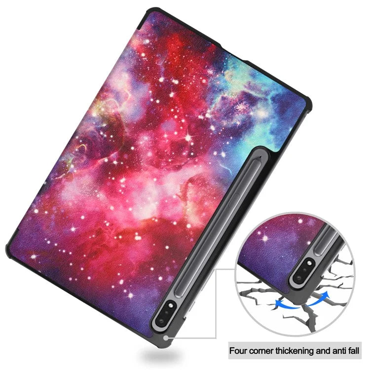 For Samsung Galaxy Tab S10+ Case Pattern Print Leather Stand Tablet Cover