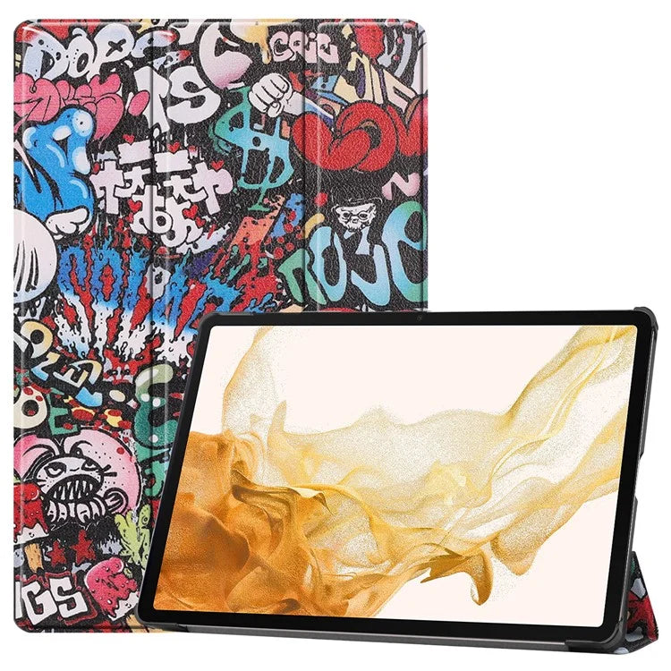 For Samsung Galaxy Tab S10+ Case Pattern Print Leather Stand Tablet Cover