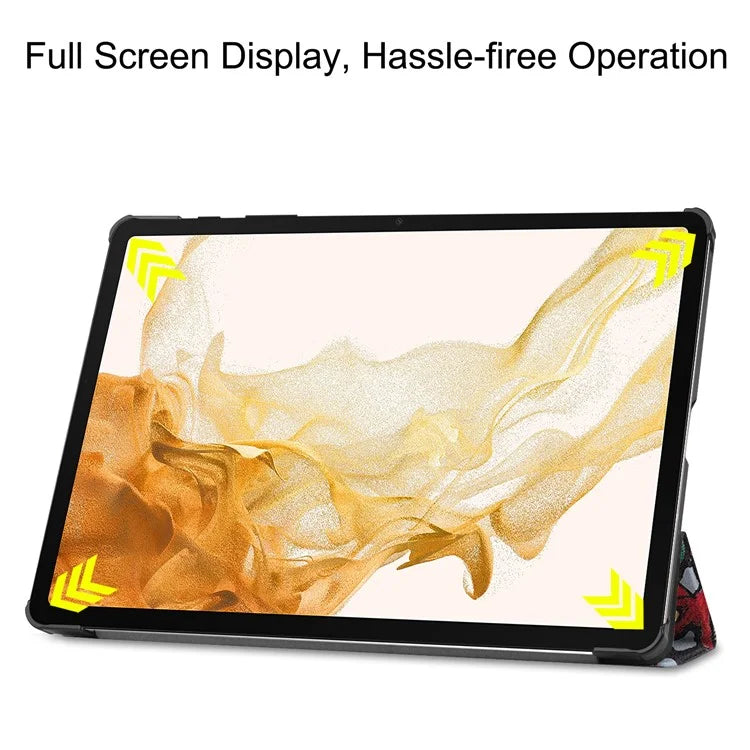 For Samsung Galaxy Tab S10+ Case Pattern Print Leather Stand Tablet Cover