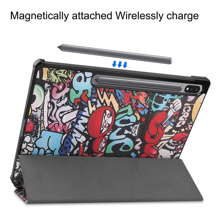 For Samsung Galaxy Tab S10+ Case Pattern Print Leather Stand Tablet Cover