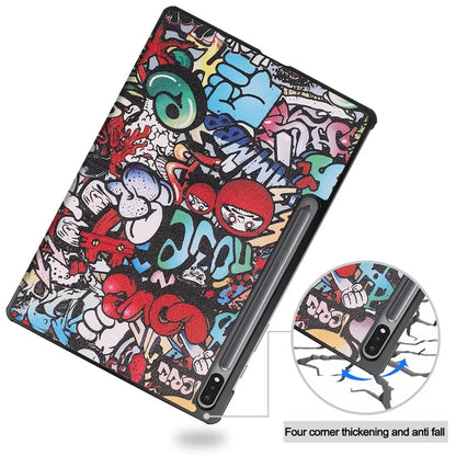 For Samsung Galaxy Tab S10+ Case Pattern Print Leather Stand Tablet Cover