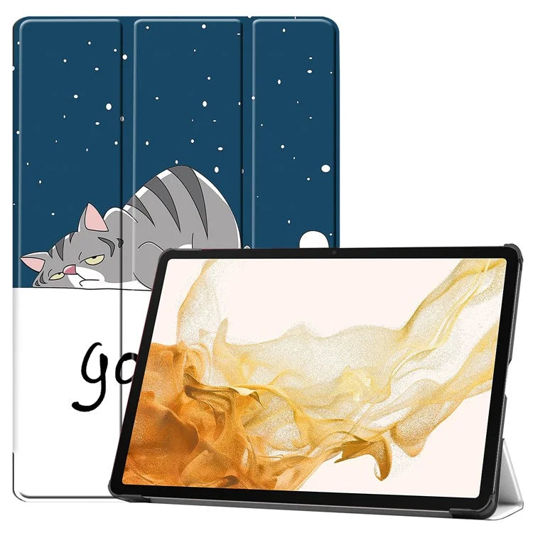 For Samsung Galaxy Tab S10+ Case Pattern Print Leather Stand Tablet Cover