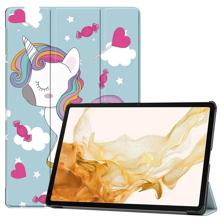 For Samsung Galaxy Tab S10+ Case Pattern Print Leather Stand Tablet Cover