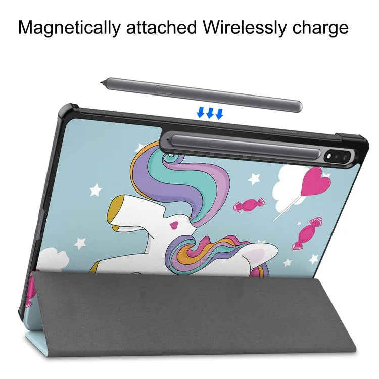 For Samsung Galaxy Tab S10+ Case Pattern Print Leather Stand Tablet Cover