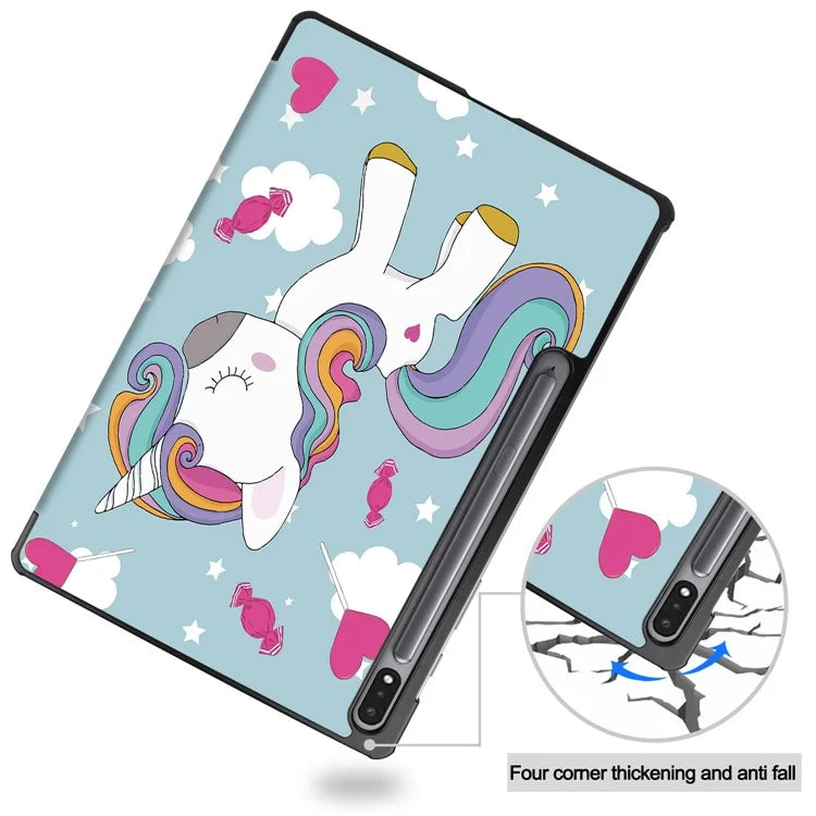 For Samsung Galaxy Tab S10+ Case Pattern Print Leather Stand Tablet Cover