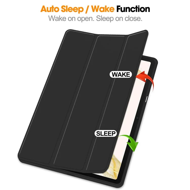 For Samsung Galaxy Tab S10+ Stand Case Shock-Absorbent Leather Tablet Cover with Pen Slot
