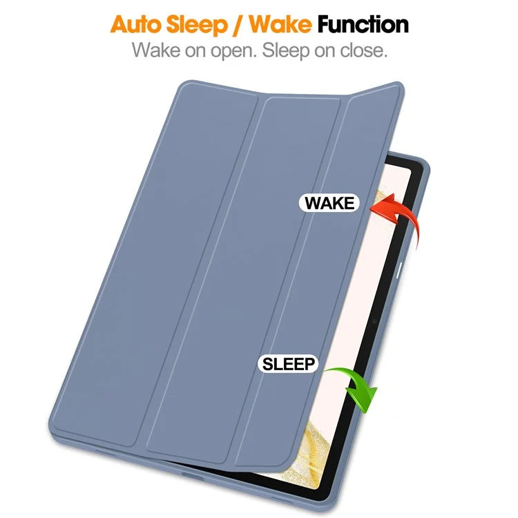For Samsung Galaxy Tab S10+ Stand Case Shock-Absorbent Leather Tablet Cover with Pen Slot