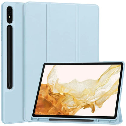 For Samsung Galaxy Tab S10+ Stand Case Shock-Absorbent Leather Tablet Cover with Pen Slot