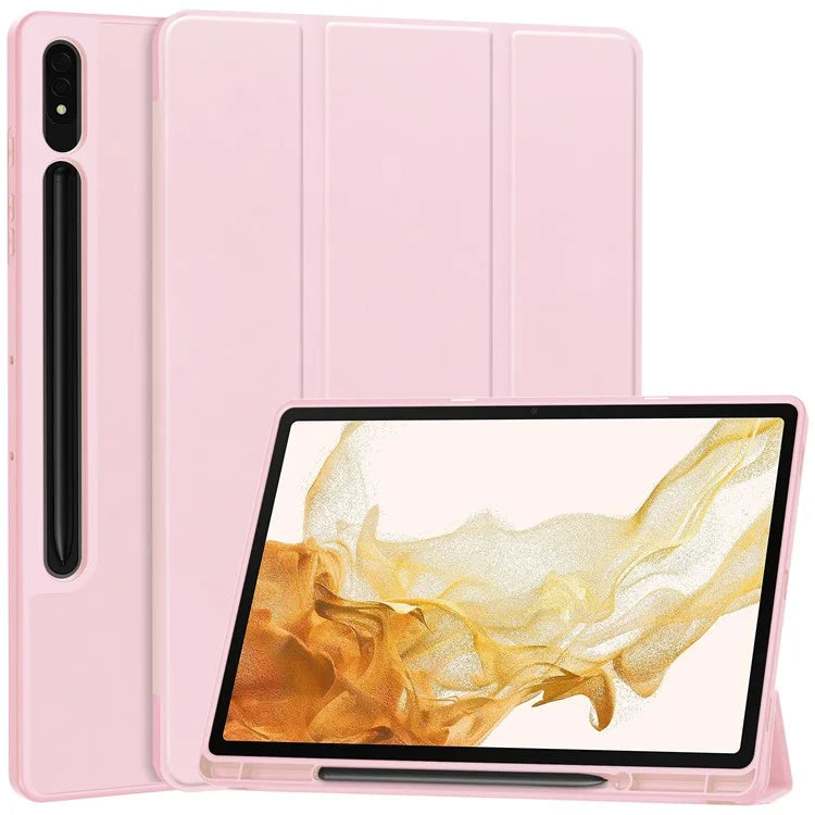 For Samsung Galaxy Tab S10+ Stand Case Shock-Absorbent Leather Tablet Cover with Pen Slot