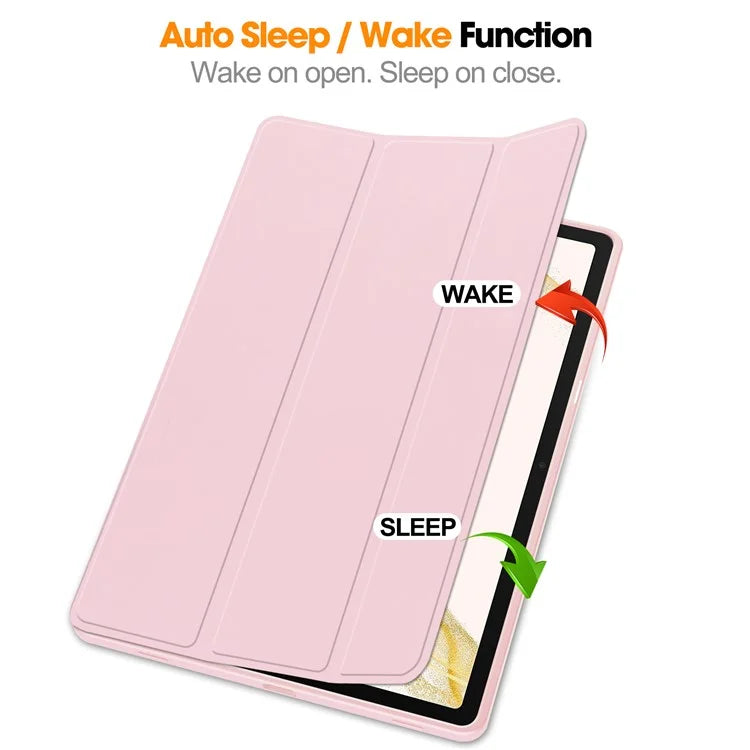 For Samsung Galaxy Tab S10+ Stand Case Shock-Absorbent Leather Tablet Cover with Pen Slot