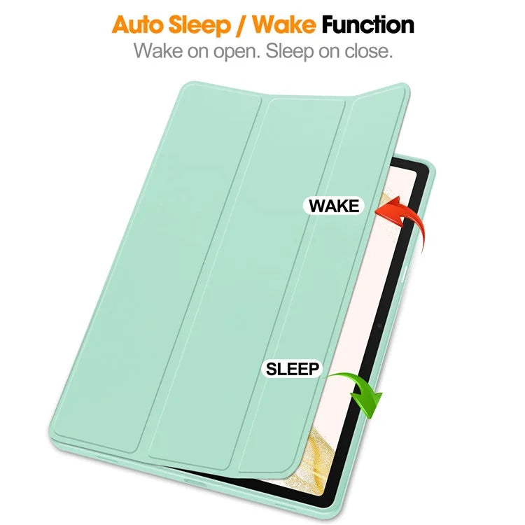 For Samsung Galaxy Tab S10+ Stand Case Shock-Absorbent Leather Tablet Cover with Pen Slot