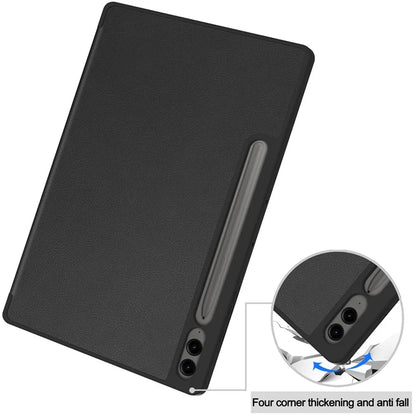 For Samsung Galaxy Tab S10+ Case PU Leather+TPU Trifold Stand Tablet Cover with Pencil Holder