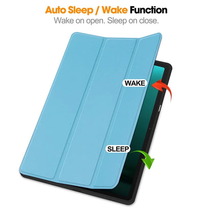 For Samsung Galaxy Tab S10+ Case PU Leather+TPU Trifold Stand Tablet Cover with Pencil Holder