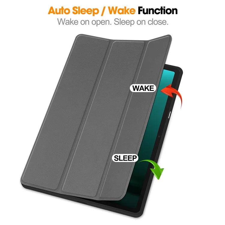 For Samsung Galaxy Tab S10+ Case PU Leather+TPU Trifold Stand Tablet Cover with Pencil Holder