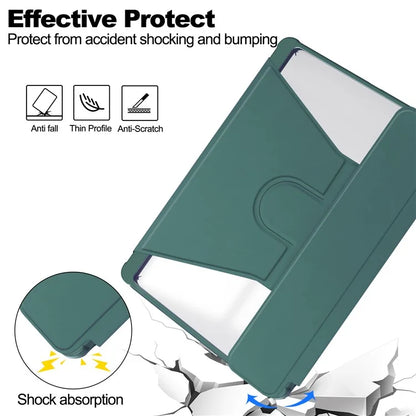 For Samsung Galaxy Tab S10 Plus Case 360° Rotary Stand PU Leather+Acrylic Tablet Cover (Without Keyboard)