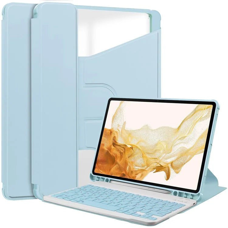 For Samsung Galaxy Tab S10 Plus Case 360° Rotary Stand PU Leather+Acrylic Tablet Cover (Without Keyboard)