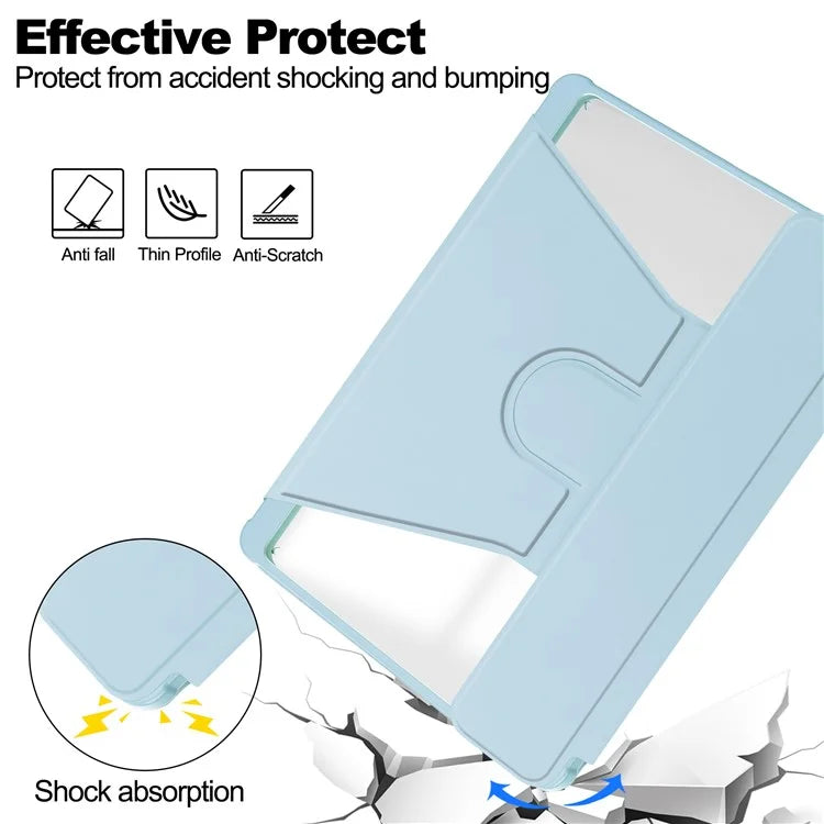 For Samsung Galaxy Tab S10 Plus Case 360° Rotary Stand PU Leather+Acrylic Tablet Cover (Without Keyboard)