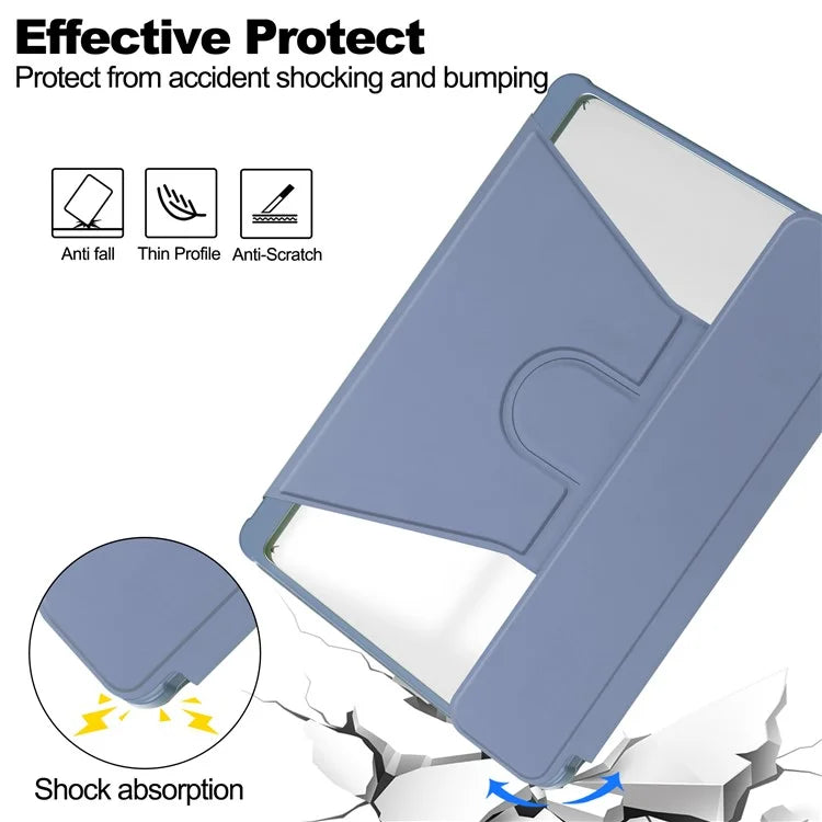 For Samsung Galaxy Tab S10 Plus Case 360° Rotary Stand PU Leather+Acrylic Tablet Cover (Without Keyboard)