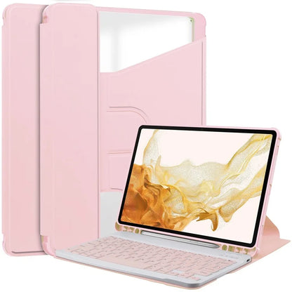 For Samsung Galaxy Tab S10 Plus Case 360° Rotary Stand PU Leather+Acrylic Tablet Cover (Without Keyboard)