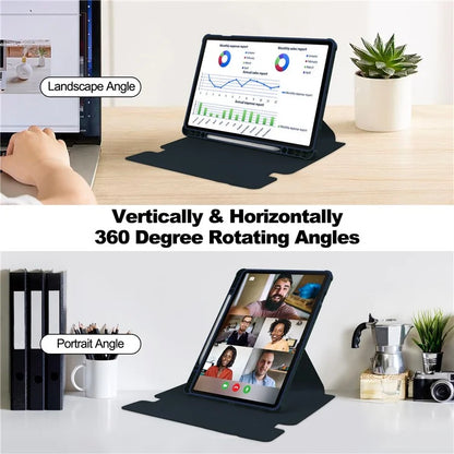 For Samsung Galaxy Tab S10 Plus Case 360° Rotary Stand PU Leather+Acrylic Tablet Cover (Without Keyboard)