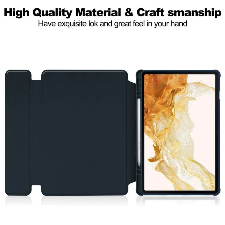 For Samsung Galaxy Tab S10 Plus Case 360° Rotary Stand PU Leather+Acrylic Tablet Cover (Without Keyboard)