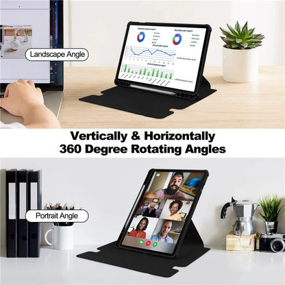 For Samsung Galaxy Tab S10+ Case 360° Rotary Stand PU Leather+Acrylic Tablet Cover (With Keyboard)
