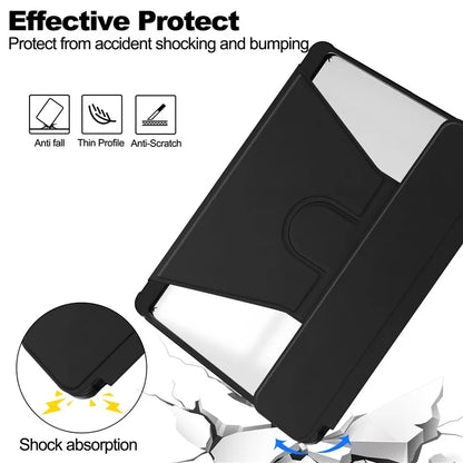 For Samsung Galaxy Tab S10+ Case 360° Rotary Stand PU Leather+Acrylic Tablet Cover (With Keyboard)