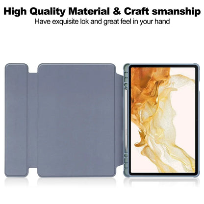 For Samsung Galaxy Tab S10+ Case 360° Rotary Stand PU Leather+Acrylic Tablet Cover (With Keyboard)