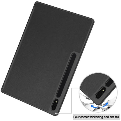 For Samsung Galaxy Tab S10 Ultra Stand Case Shock-Absorbent Leather Tablet Cover with Pen Slot