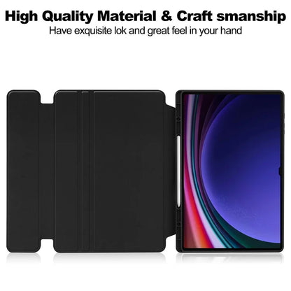 For Samsung Galaxy Tab S10 Ultra Case 360° Rotary Stand PU Leather+Acrylic Tablet Cover (Without Keyboard)