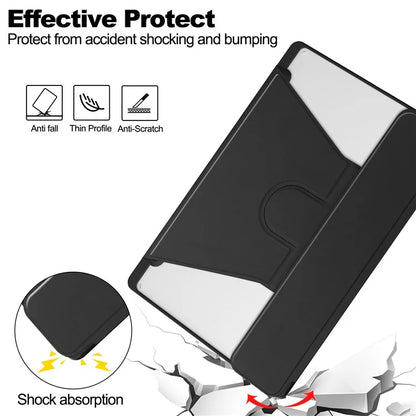 For Samsung Galaxy Tab S10 Ultra Case 360° Rotary Stand PU Leather+Acrylic Tablet Cover (Without Keyboard)