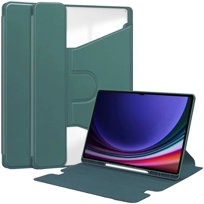 For Samsung Galaxy Tab S10 Ultra Case 360° Rotary Stand PU Leather+Acrylic Tablet Cover (Without Keyboard)