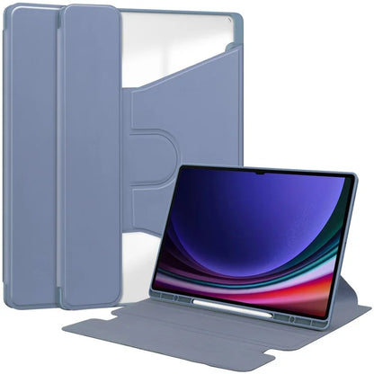 For Samsung Galaxy Tab S10 Ultra Case 360° Rotary Stand PU Leather+Acrylic Tablet Cover (Without Keyboard)