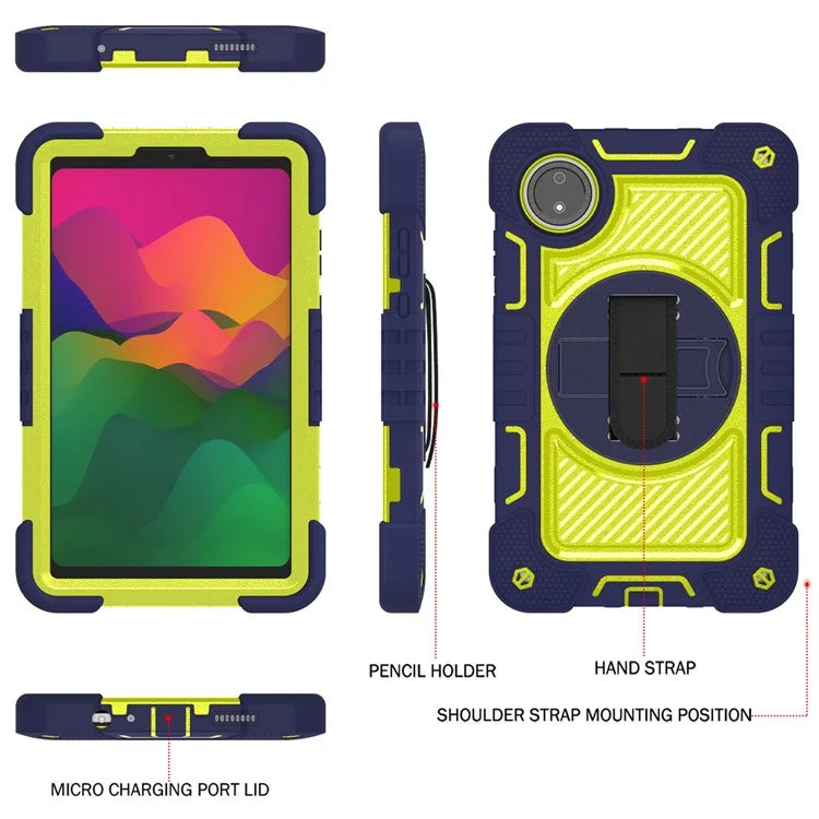 For Xiaomi Redmi Pad SE 4G Case Silicone+PC Kickstand Tablet Cover with Shoulder Strap