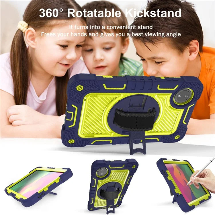 For Xiaomi Redmi Pad SE 4G Case Silicone+PC Kickstand Tablet Cover with Shoulder Strap