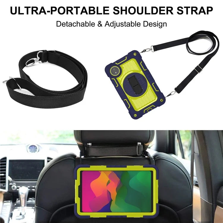 For Xiaomi Redmi Pad SE 4G Case Silicone+PC Kickstand Tablet Cover with Shoulder Strap