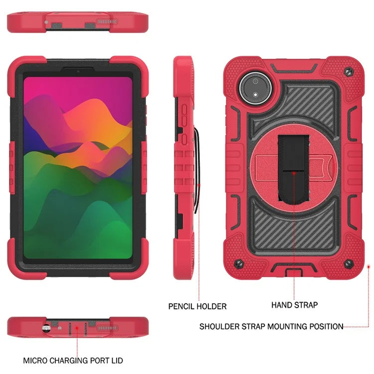 For Xiaomi Redmi Pad SE 4G Case Silicone+PC Kickstand Tablet Cover with Shoulder Strap