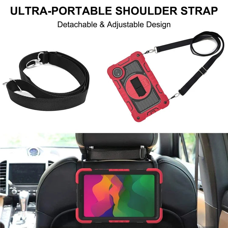 For Xiaomi Redmi Pad SE 4G Case Silicone+PC Kickstand Tablet Cover with Shoulder Strap