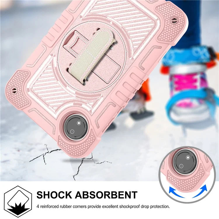 For Xiaomi Redmi Pad SE 4G Case Silicone+PC Kickstand Tablet Cover with Shoulder Strap