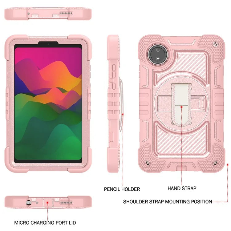 For Xiaomi Redmi Pad SE 4G Case Silicone+PC Kickstand Tablet Cover with Shoulder Strap